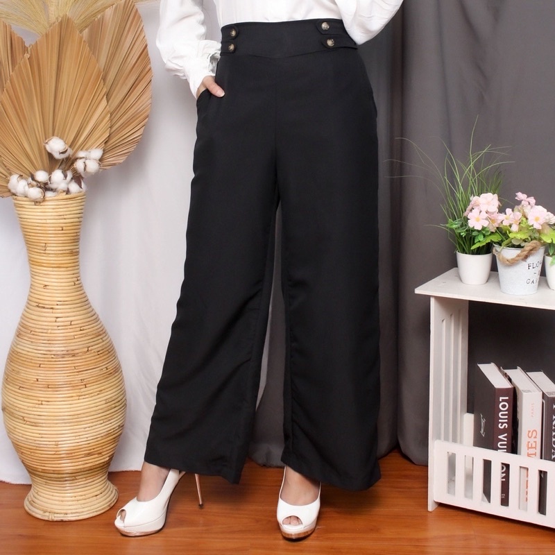 BEFAST - ZRD OOTD Wanita Celana Kulot SALSA / Celana Kulot Highwaist - Linen Cullote Double Button / Celana Panjang Kulot Terbaru / Celana Kulot Casual Wanita / Fashion Wanita Kerja / Celana Panjang Kulot Formal / Termurah / Terlaris