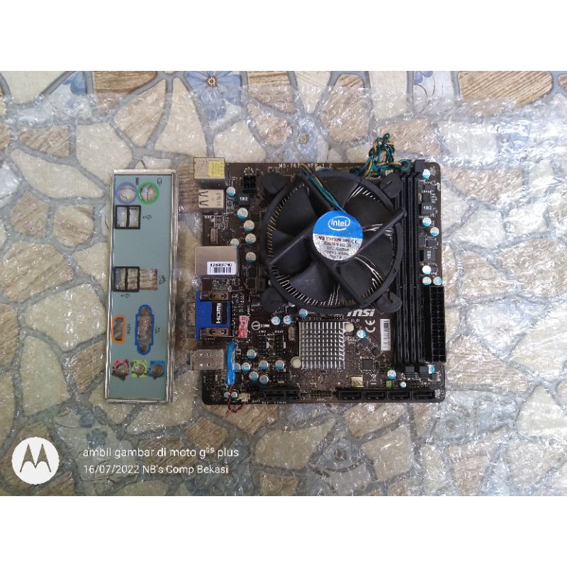Paket hemat mainboard or motherboard MSI H61 plus i3 2100 dan fan mini itx copotan dari PC Slim buil