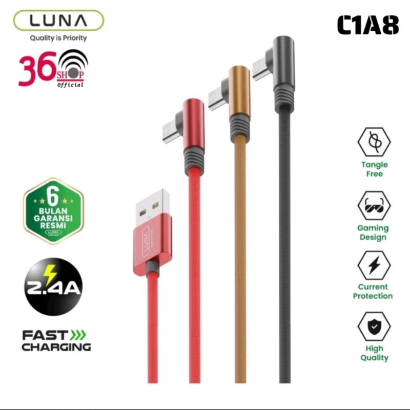 LUNA C1A8 KABEL DATA 2.4a USB MICRO TYPE C