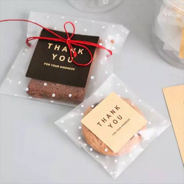 

(20pcs) kantong plastik permen biskuit dot clear/ cookies bag candy/ souvenir hampers