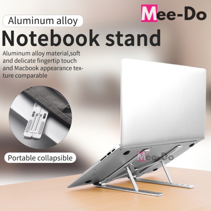 Mee Do Stand Laptop Dudukan Laptop Portable Adjustable ABS - ALUMINIUM