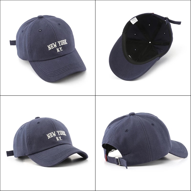 Topi Baseball Motif Bordir Tulisan New York Ny Gaya Retro Korea Untuk Pria Dan Wanita