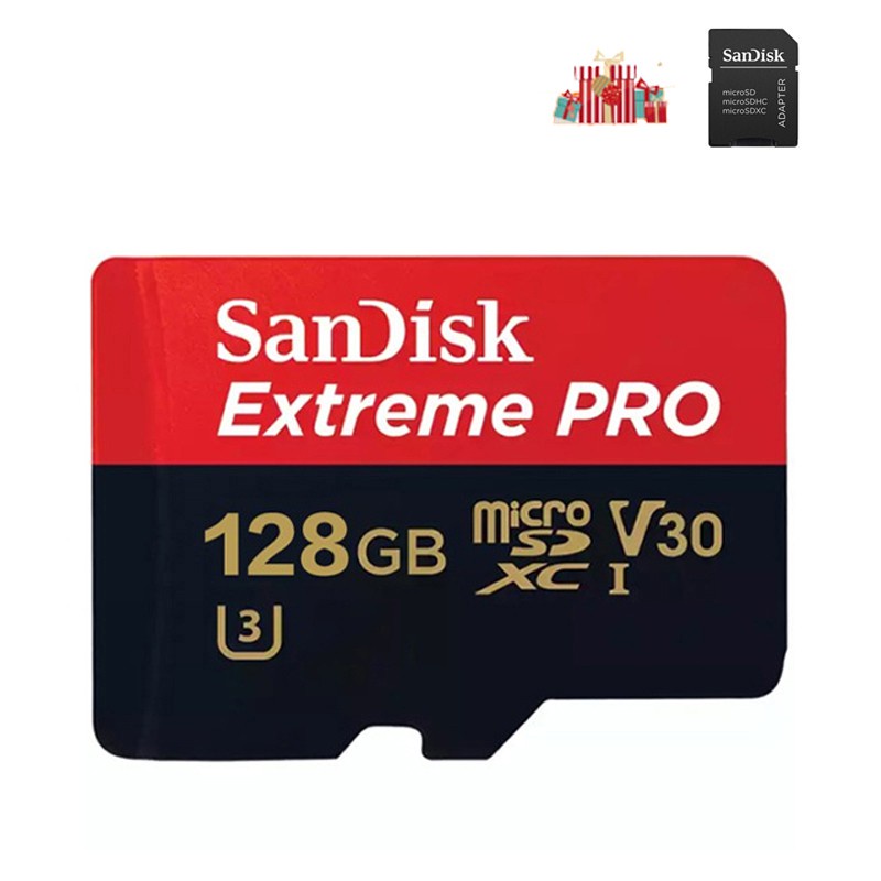 Sandisk Memory Card Microsdxc Uhs-I 64gb 128gb 256gb 512gb 100mb / S Red / Black Color With Adapter