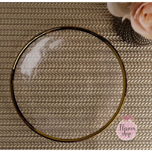 Piring transparan / bening list gold