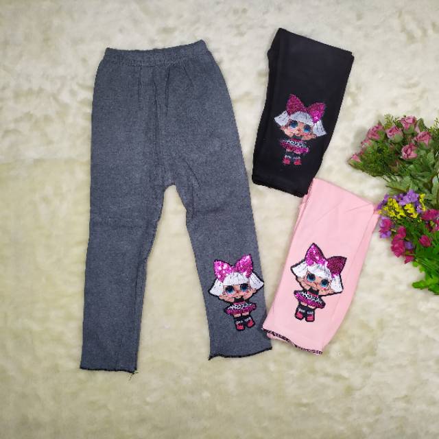 Ss#515 Celana Legging Anak Perempuan Size 1-4tahun Gambar Lol  / Celana Anak