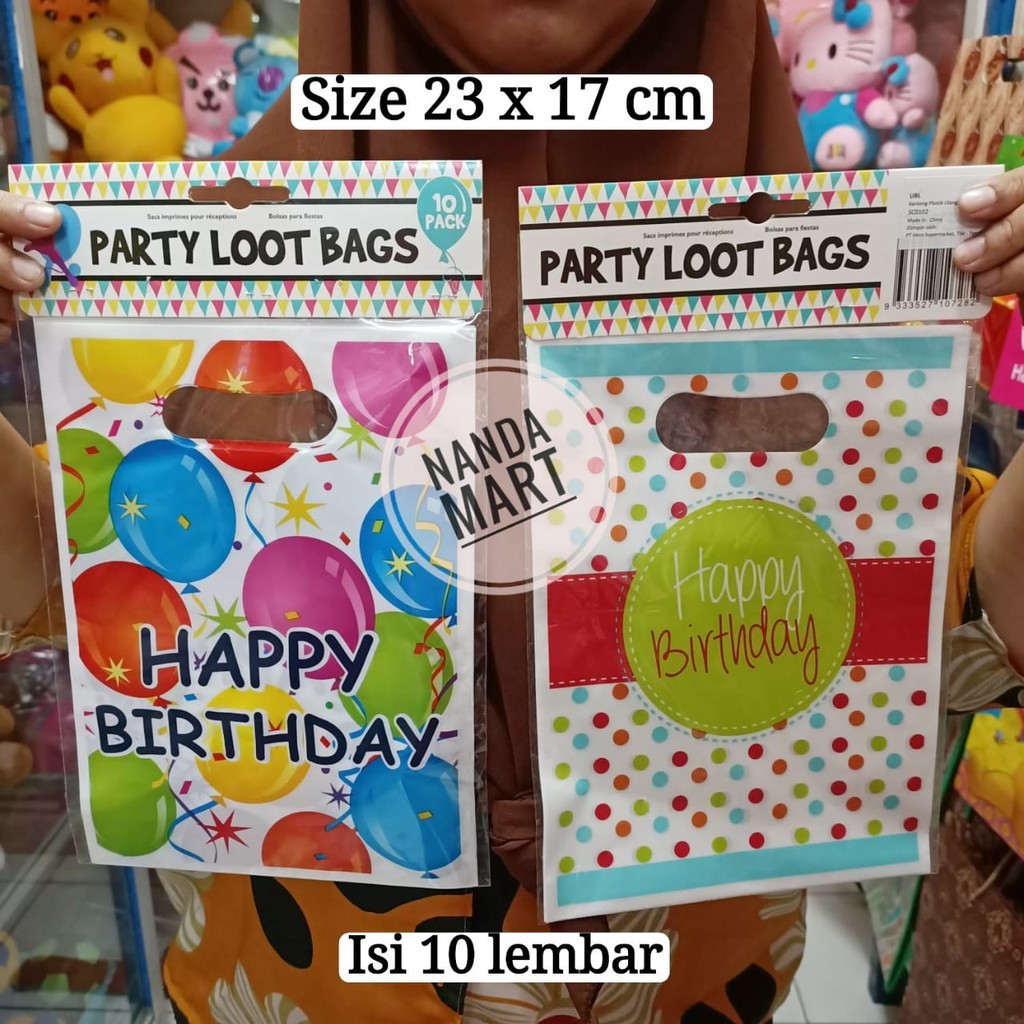 PARTY BAG MINI ULTAH / PLASTIK ULTAH (ISI 10 PCS)