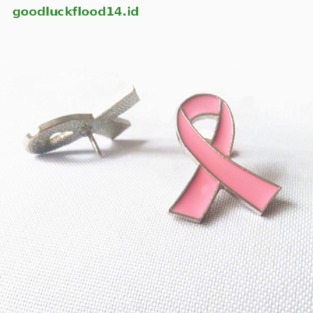 Bros Pin Enamel Bentuk Hati Pita Warna Pink Merah Ungu Untuk Hadiah