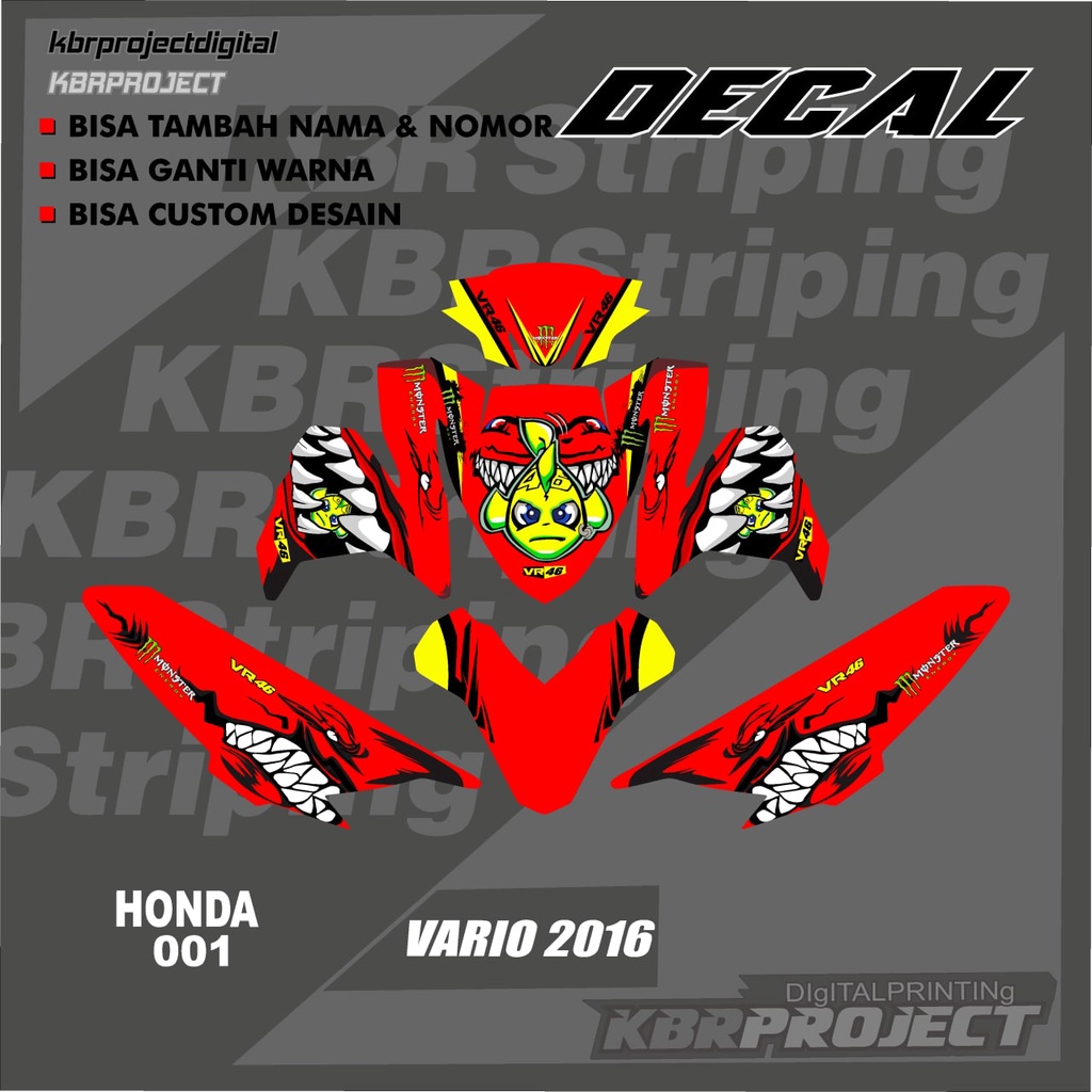 (cod) STIKER DECAL HONDA VARIO 2016  Sticker Variasi stiker striping list motor HONDA VARIO 2016 KOD