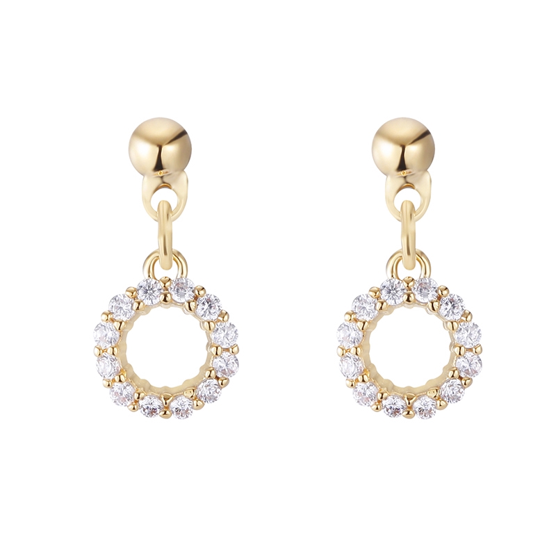 S925 Korean Exquisite Hollow Geometric Earrings Sweet Zircon Earring Sexy Girl Jewelry
