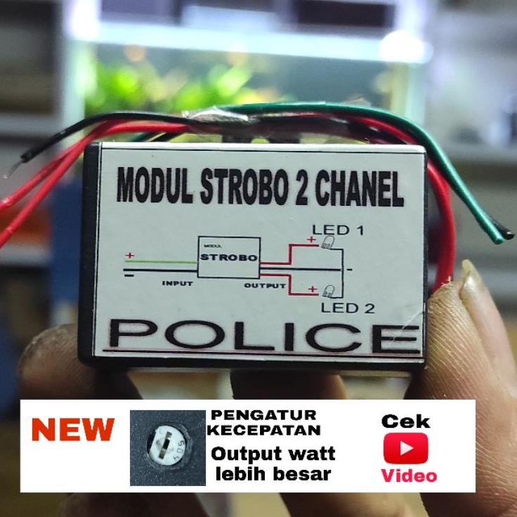 Terbaru➽ Modul Led strobo polisi 2 chanel 12/24v 71 ✸