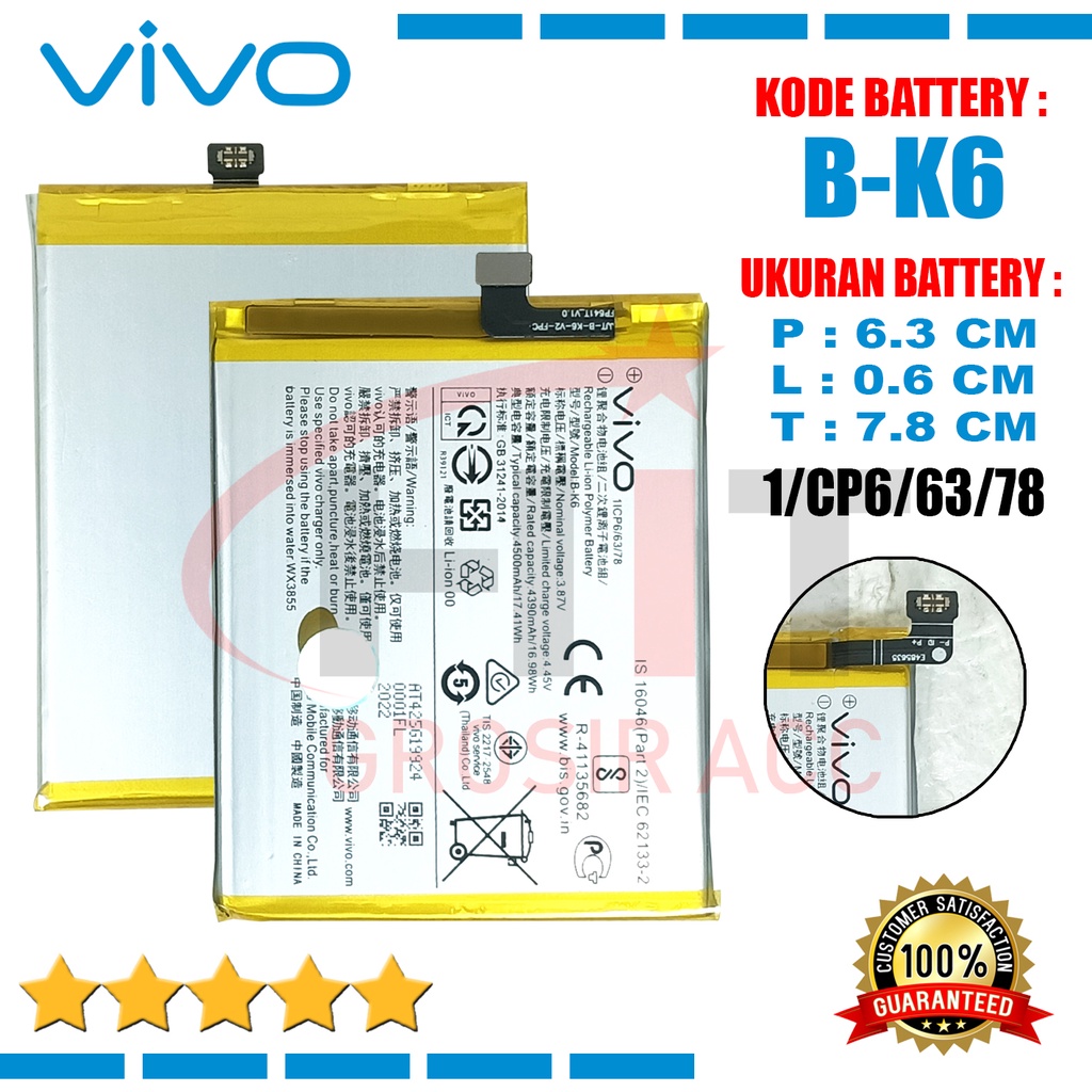 Baterai Battery Ori Vivo V19 / Kode Baterai B-K6