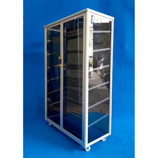 PROMO Lemari Rak Sepatu Aluminium 7 Susun Kaca Riben PROMO Lemari Rak Sepatu Aluminium 7 Susun Kaca Riben