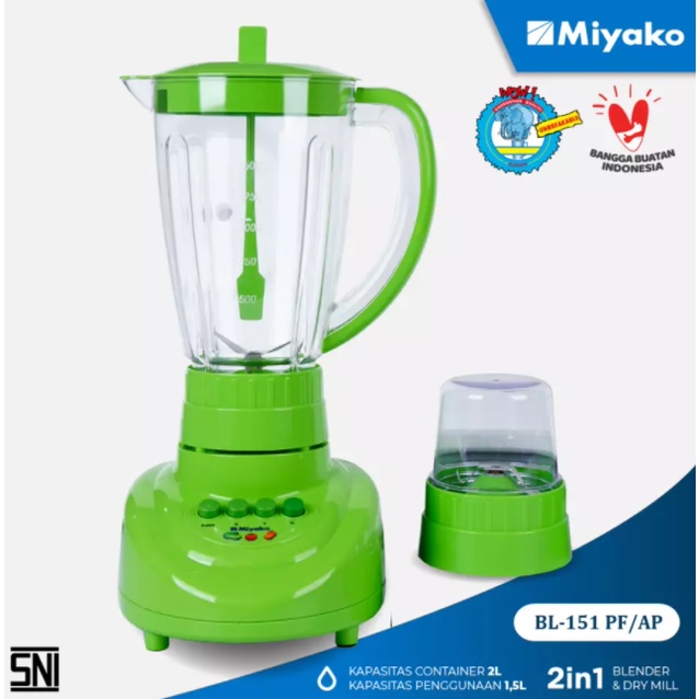 Miyako BL151PF – Blender Plastic 1.5 Liter 2in1