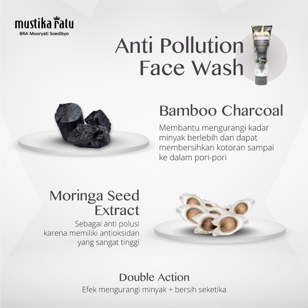 MUSTIKA RATU Anti Pollution Face Wash Bamboo Charcoal Sabun Wajah