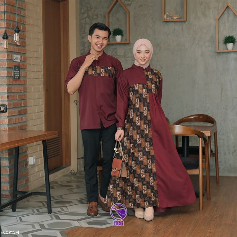 Pusat Grosir Couple Batik Exclusive Cop15 Series Bcg Gamis Kemeja Coupel Batik Ibu Bapak Jumbo Batik Set Couple KeNzoVfJJKGXg8