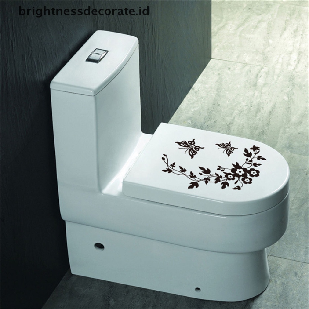 Butterfly Stiker Dinding Desain Kupu-Kupu Bunga Untuk Kamar Mandi / Toilet / Laptop