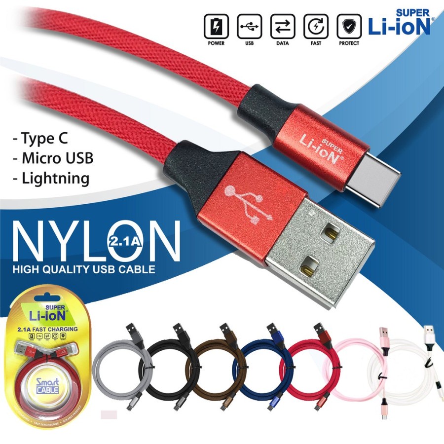 Kabel Data Usb Nylon Super Li-ion micro