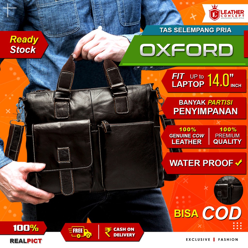 Tas Selempang Pria Kulit Asli (OXFORD)