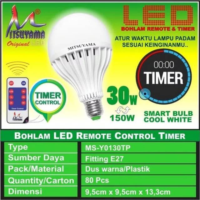 bohlam led Remote control timer 30W MS-Y0130TP MITSUYAMA