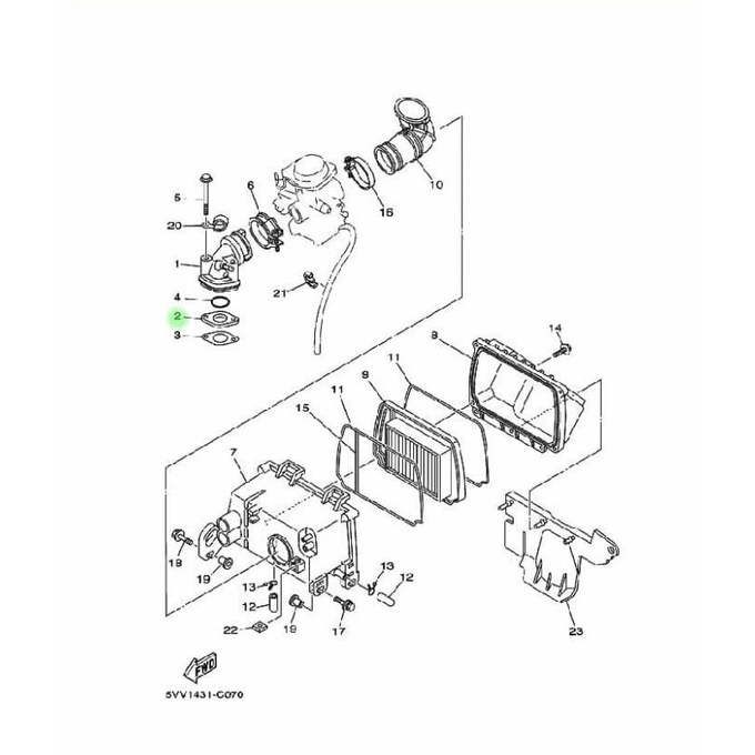 Paking Intake Mio 5Mx-E3595-10 Yamaha Genuine Part Bikewo98 Berkualitas