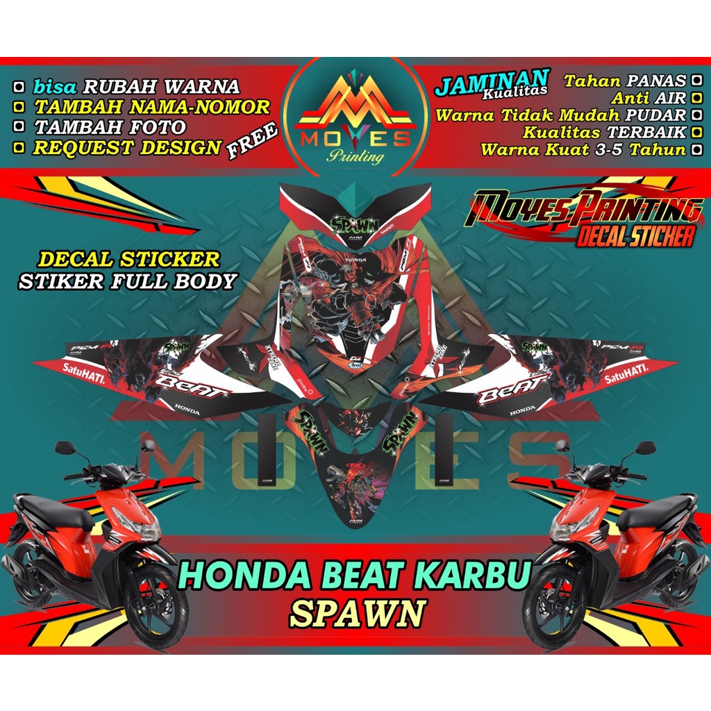 BISA COD/BAYAR DITEMPAT DECAL STIKER HONDA BEAT KARBU FULL BODY SIMPLE