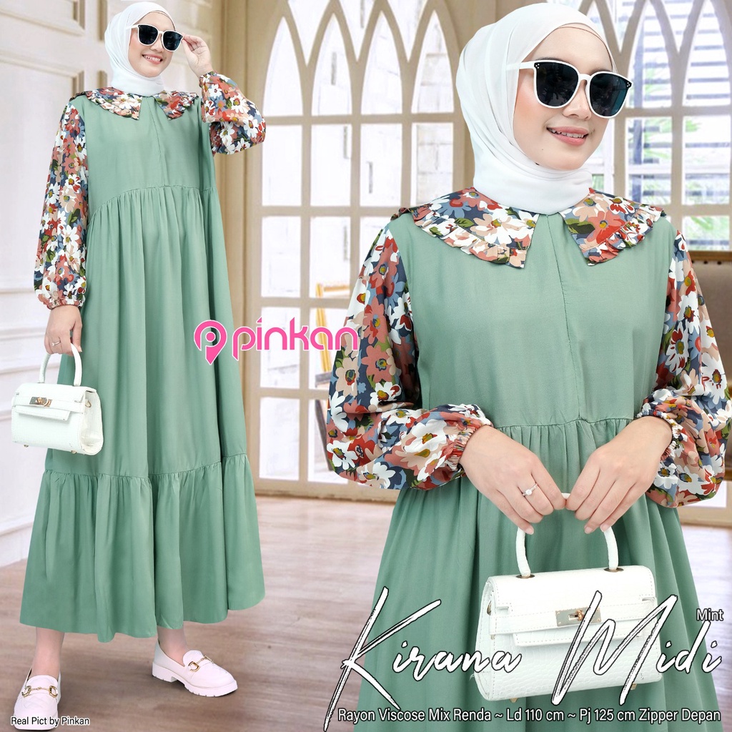 KIRANA MIDI //DRESS TERBARU GAMIS KONDANGAN WANITA DEWASA // BY PINKAN ORIGINAL