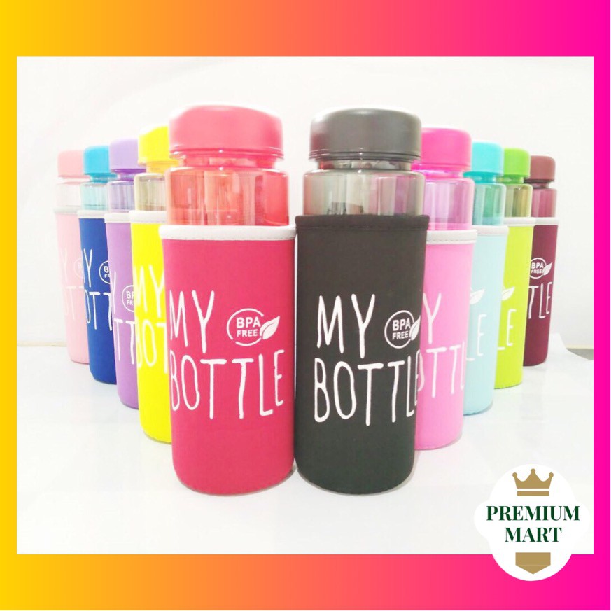 My Bottle Bening Warna + Free Pouch Busa Botol Transparan Warna