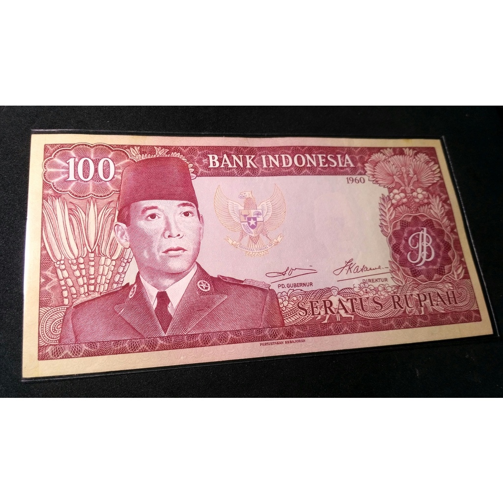 Seri Sukarno 100 Rupiah 1960 Seri FBP 018202 XF to AU