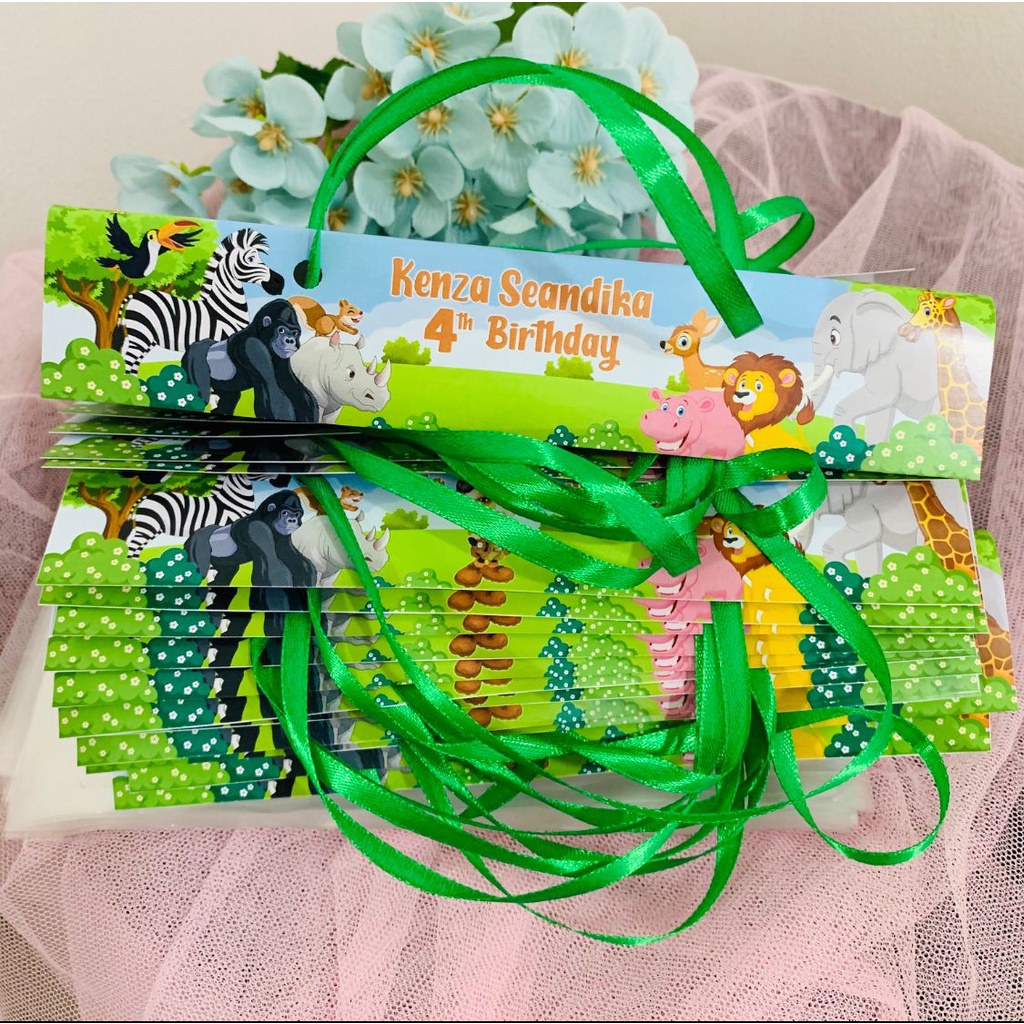 

Animal Zoo Label Kantong Plastik Snack Ulang Tahun / Label Goodie Bag Birthday Souvenir