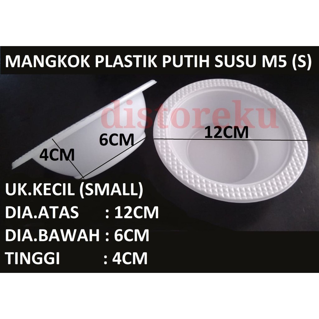 ISI 50PCS Mangkok Plastik Putih Susu Cup Wadah Kuah Baso M5 ukuran KECIL SMALL