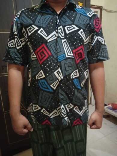Nailo Batik Hrb026 Kenongo Kemeja G Pendek Pekalongan Padi M L Xl Sogan Tulis Halus Kemeja Batik