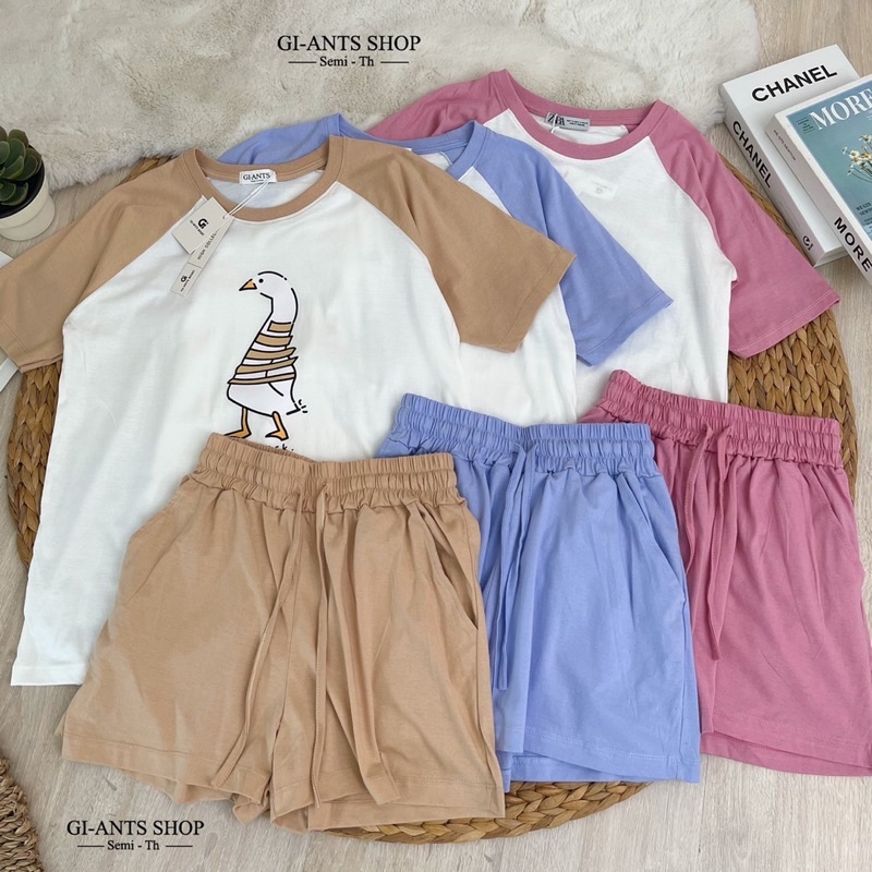 SET GIANTS BASIC CELANA PENDEK MOTIF DUCK/SET BANGKOK (BJGB336)
