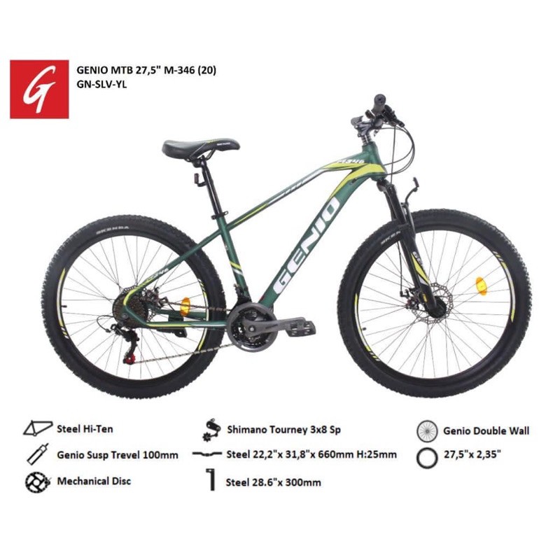 Sepeda gunung MTB 27.5 GENIO M346 by UNITED