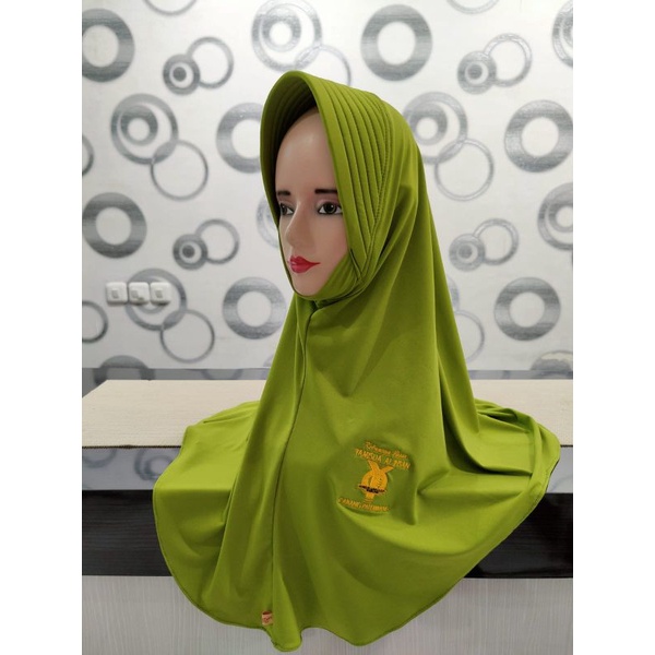 Jilbab Bergo Custom Logo Bordir Bahan Jersey Korea Tebal Premium