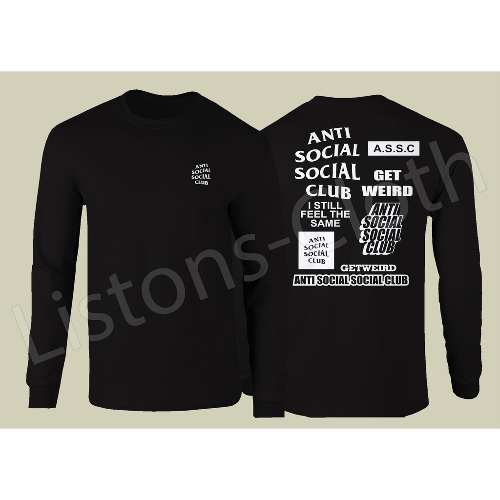 Kaos anti social social club baju distro unik lengan Kaos anti social social club baju distro unik lengan