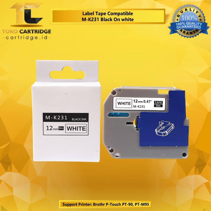 Label Tape M-K231 MK231 M-K531 MK531 M-K631 MK631 M-K731 MK731 M-K931 MK931 12mm x 8mm P-Touch PT-90 PT-M95