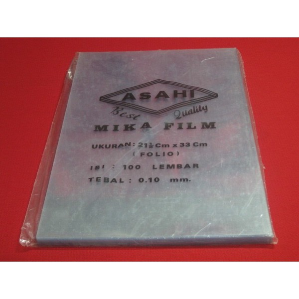 

Promo! Mika Jilid Film Asahi Folio/A4 Bening 0.10 mm (100 Lembar) atk