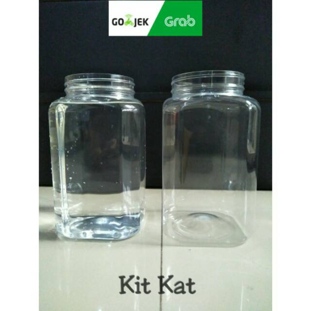 Toples Plastik Kotak Ikan 2 Liter Bening Tinggi