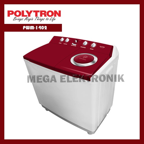 Polytron PWM-1402 Mesin Cuci 2 Tabung 14KG - KHUSUS JABODETABEK