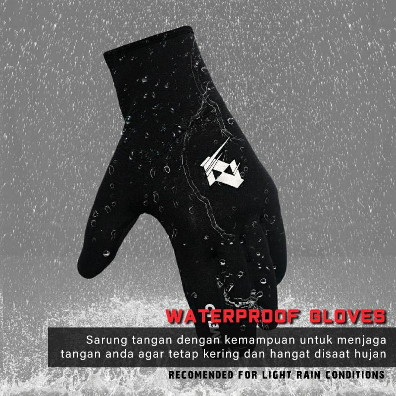 Avelio waterproof glove full finger sarung tangan sepeda windproof water resistant