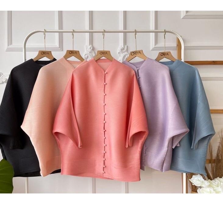 Selalu Baru,, Blouse Top plisket Bangkok // Baju Atasan Wanita Mewah Prisket Pleat Pleated Pleats Premium Ukuran Besar