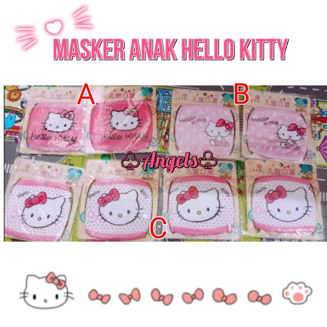Masker anak hello kitty