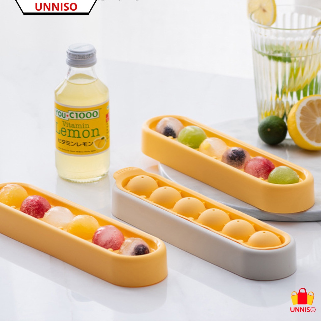 UNNISO - Cetakan Es Batu Ice Ball Silicone 6 Grid