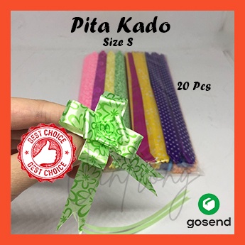 

Pita Kado 20 cm / Pita Serut Ukuran Kecil Isi 20pcs Warna Campur