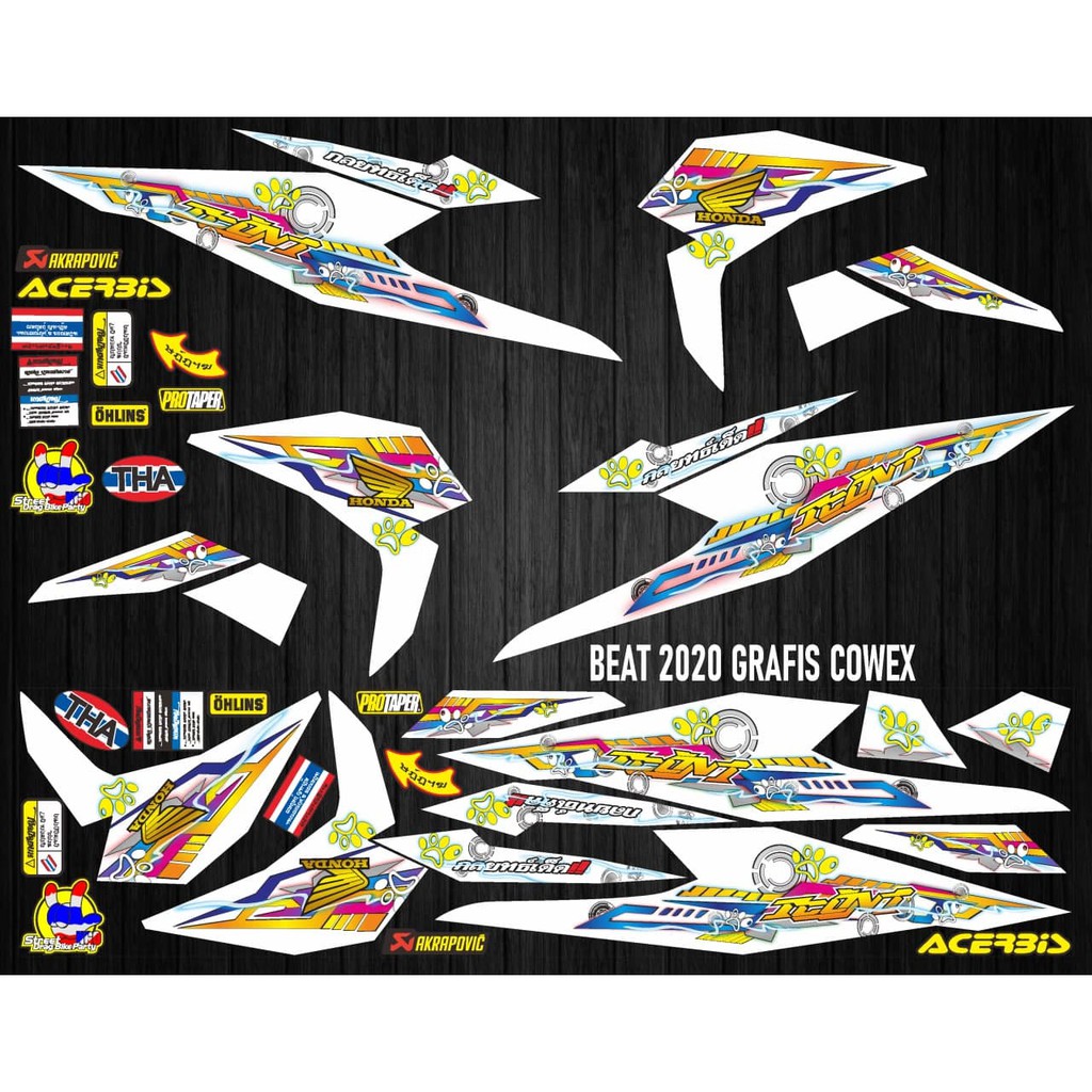 stiker hologram striping decal variasi honda beat fi new tahun 2020 hologram