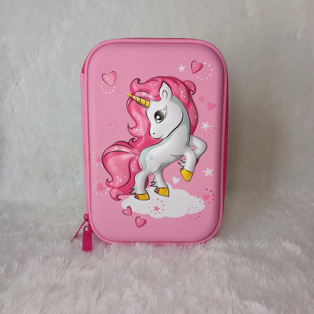 Kotak Pensil Tempat Pensil Unicorn Mermaid 3D TIMBUL 6D hardtop unicorn timbul kado ultah anak perempuan keren