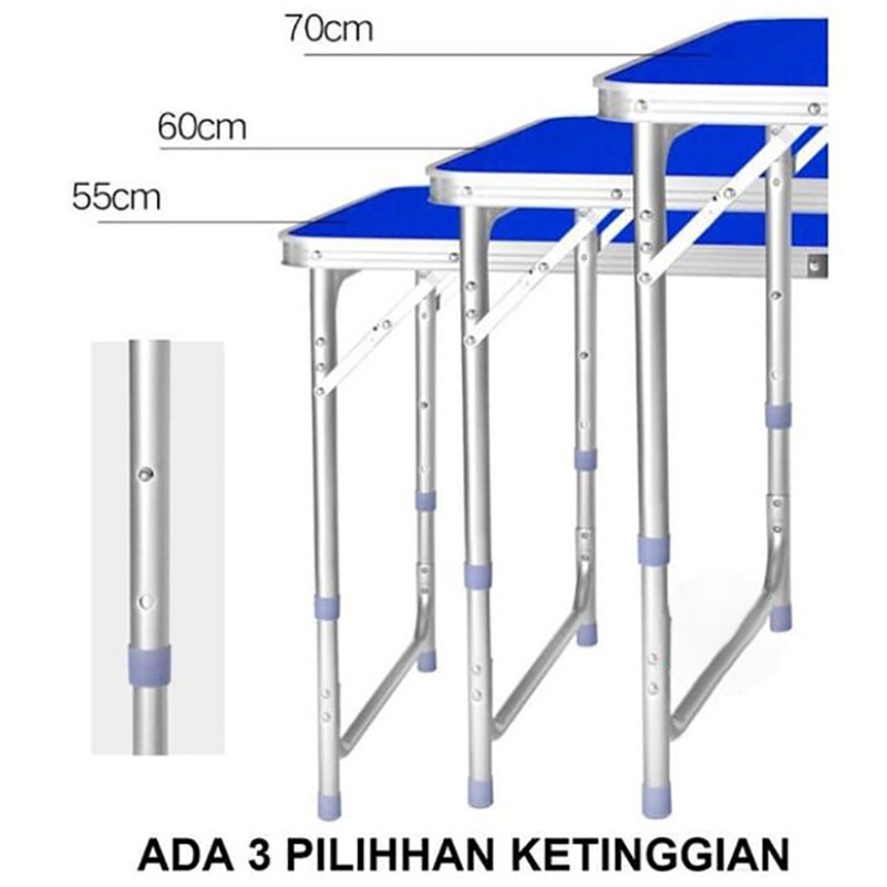 Meja Lipat Hpl Koper Portable Makan meja lesehan Kaki Bulat HomeLiving