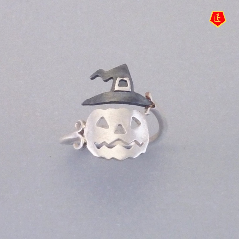 [Ready Stock]Creative Halloween Pumpkin Hat Ghost Ring