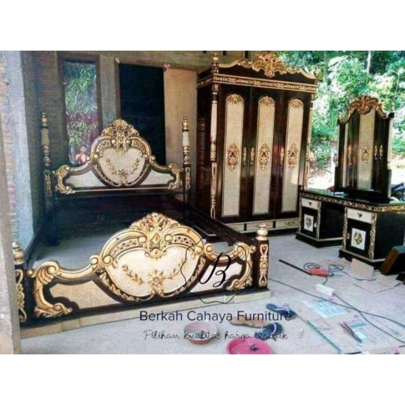 set kamar tidur seserahan cinta jati ukir jepara
