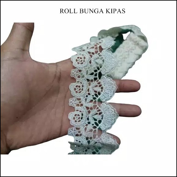 Renda Bordir Roll Bunga  Kipas